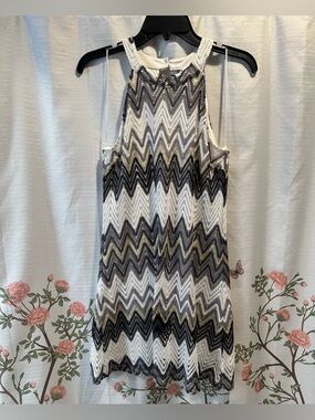 Candie's White & Black Crochet Dress